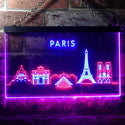 ADVPRO Paris City Skyline Silhouette Dual Color LED Neon Sign st6-i3276 - Red & Blue