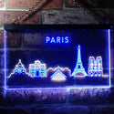 ADVPRO Paris City Skyline Silhouette Dual Color LED Neon Sign st6-i3276 - White & Blue