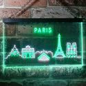 ADVPRO Paris City Skyline Silhouette Dual Color LED Neon Sign st6-i3276 - White & Green