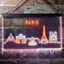 ADVPRO Paris City Skyline Silhouette Dual Color LED Neon Sign st6-i3276 - White & Orange