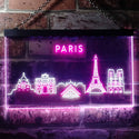ADVPRO Paris City Skyline Silhouette Dual Color LED Neon Sign st6-i3276 - White & Purple
