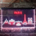 ADVPRO Paris City Skyline Silhouette Dual Color LED Neon Sign st6-i3276 - White & Red