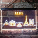 ADVPRO Paris City Skyline Silhouette Dual Color LED Neon Sign st6-i3276 - White & Yellow