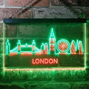 ADVPRO London City Skyline Silhouette Dual Color LED Neon Sign st6-i3277 - Green & Red