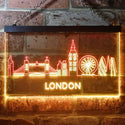 ADVPRO London City Skyline Silhouette Dual Color LED Neon Sign st6-i3277 - Red & Yellow
