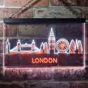 ADVPRO London City Skyline Silhouette Dual Color LED Neon Sign st6-i3277 - White & Orange