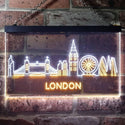 ADVPRO London City Skyline Silhouette Dual Color LED Neon Sign st6-i3277 - White & Yellow