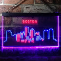 ADVPRO Boston City Skyline Silhouette Dual Color LED Neon Sign st6-i3278 - Blue & Red