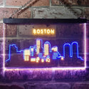 ADVPRO Boston City Skyline Silhouette Dual Color LED Neon Sign st6-i3278 - Blue & Yellow