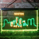 ADVPRO Boston City Skyline Silhouette Dual Color LED Neon Sign st6-i3278 - Green & Yellow