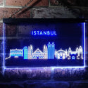 ADVPRO Istanbul City Skyline Silhouette Dual Color LED Neon Sign st6-i3279 - White & Blue