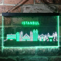 ADVPRO Istanbul City Skyline Silhouette Dual Color LED Neon Sign st6-i3279 - White & Green