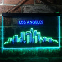 ADVPRO Los Angeles City Skyline Silhouette Dual Color LED Neon Sign st6-i3280 - Green & Blue