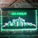 ADVPRO Los Angeles City Skyline Silhouette Dual Color LED Neon Sign st6-i3280 - White & Green