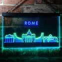 ADVPRO Rome City Skyline Silhouette Dual Color LED Neon Sign st6-i3281 - Green & Blue