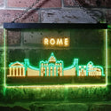 ADVPRO Rome City Skyline Silhouette Dual Color LED Neon Sign st6-i3281 - Green & Yellow