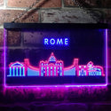 ADVPRO Rome City Skyline Silhouette Dual Color LED Neon Sign st6-i3281 - Red & Blue