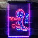 ADVPRO Texas Bar Cowboys Boots  Dual Color LED Neon Sign st6-i3284 - Blue & Red