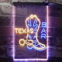 ADVPRO Texas Bar Cowboys Boots  Dual Color LED Neon Sign st6-i3284 - Blue & Yellow