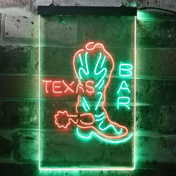 ADVPRO Texas Bar Cowboys Boots  Dual Color LED Neon Sign st6-i3284 - Green & Red