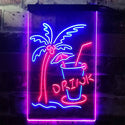 ADVPRO Palm Tree Drink Bar  Dual Color LED Neon Sign st6-i3285 - Blue & Red