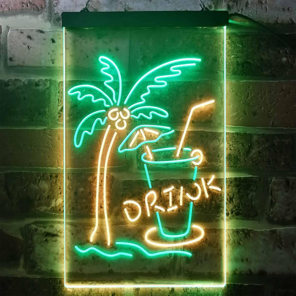ADVPRO Palm Tree Drink Bar  Dual Color LED Neon Sign st6-i3285 - Green & Yellow