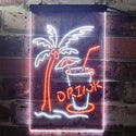 ADVPRO Palm Tree Drink Bar  Dual Color LED Neon Sign st6-i3285 - White & Orange