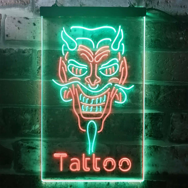 ADVPRO Hannya Mask Tattoo  Dual Color LED Neon Sign st6-i3286 - Green & Red
