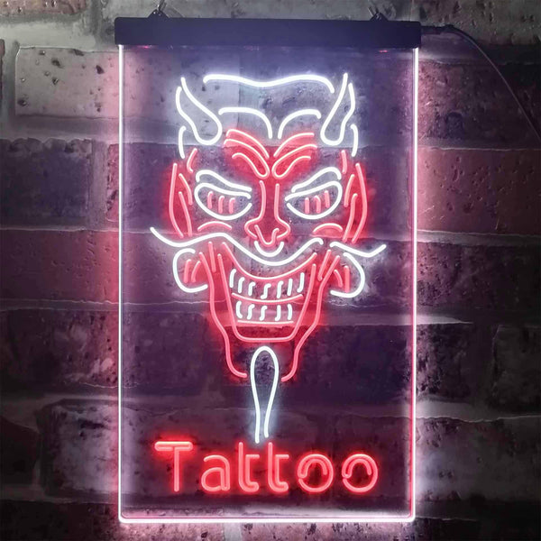 ADVPRO Hannya Mask Tattoo  Dual Color LED Neon Sign st6-i3286 - White & Red