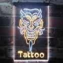 ADVPRO Hannya Mask Tattoo  Dual Color LED Neon Sign st6-i3286 - White & Yellow