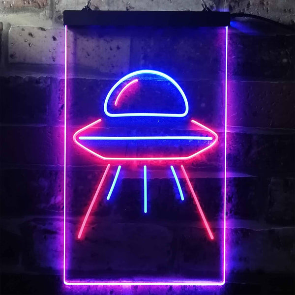 ADVPRO Alien Spaceship UFO  Dual Color LED Neon Sign st6-i3287 - Blue & Red