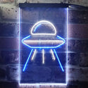 ADVPRO Alien Spaceship UFO  Dual Color LED Neon Sign st6-i3287 - White & Blue