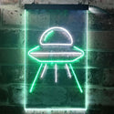 ADVPRO Alien Spaceship UFO  Dual Color LED Neon Sign st6-i3287 - White & Green