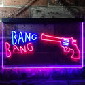 ADVPRO Bang Bang Gun Shop Display Dual Color LED Neon Sign st6-i3289 - Blue & Red