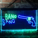 ADVPRO Bang Bang Gun Shop Display Dual Color LED Neon Sign st6-i3289 - Green & Blue