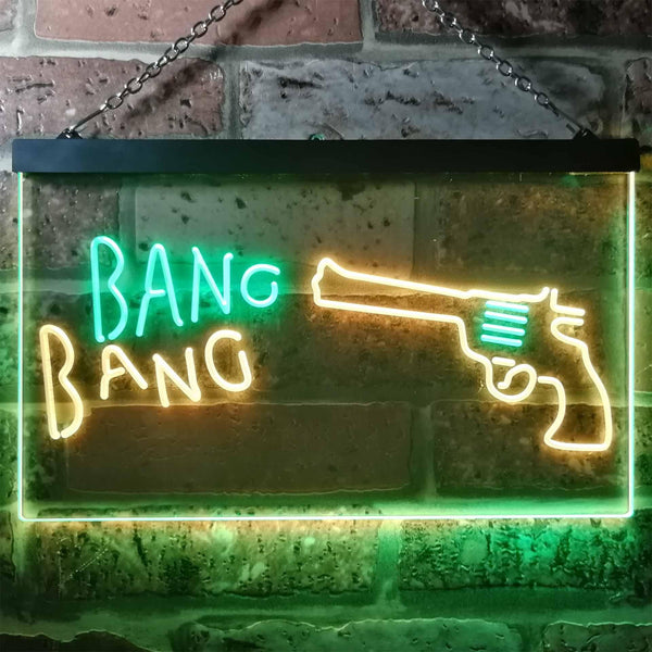 ADVPRO Bang Bang Gun Shop Display Dual Color LED Neon Sign st6-i3289 - Green & Yellow