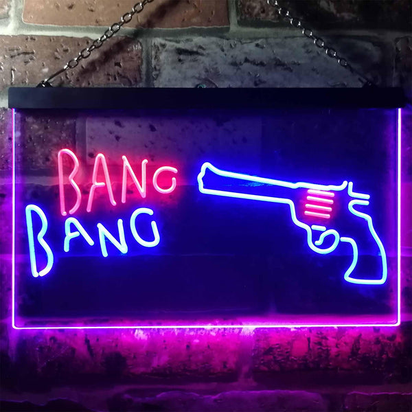 ADVPRO Bang Bang Gun Shop Display Dual Color LED Neon Sign st6-i3289 - Red & Blue