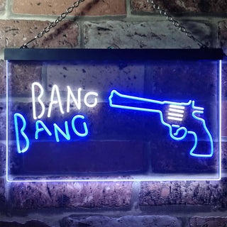 ADVPRO Bang Bang Gun Shop Display Dual Color LED Neon Sign st6-i3289 - White & Blue