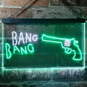 ADVPRO Bang Bang Gun Shop Display Dual Color LED Neon Sign st6-i3289 - White & Green