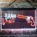 ADVPRO Bang Bang Gun Shop Display Dual Color LED Neon Sign st6-i3289 - White & Orange
