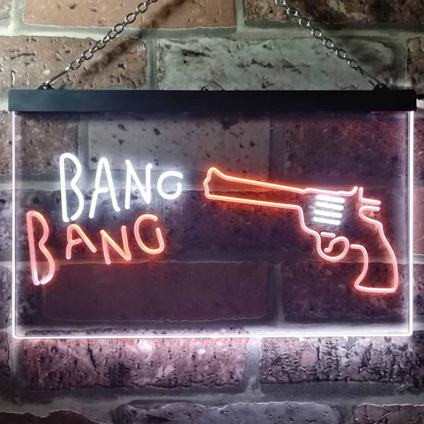 ADVPRO Bang Bang Gun Shop Display Dual Color LED Neon Sign st6-i3289 - White & Orange