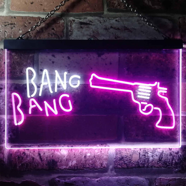 ADVPRO Bang Bang Gun Shop Display Dual Color LED Neon Sign st6-i3289 - White & Purple