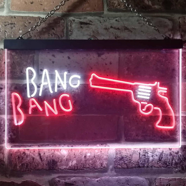 ADVPRO Bang Bang Gun Shop Display Dual Color LED Neon Sign st6-i3289 - White & Red