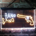 ADVPRO Bang Bang Gun Shop Display Dual Color LED Neon Sign st6-i3289 - White & Yellow