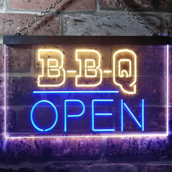 ADVPRO BBQ Open Display Dual Color LED Neon Sign st6-i3290 - Blue & Yellow