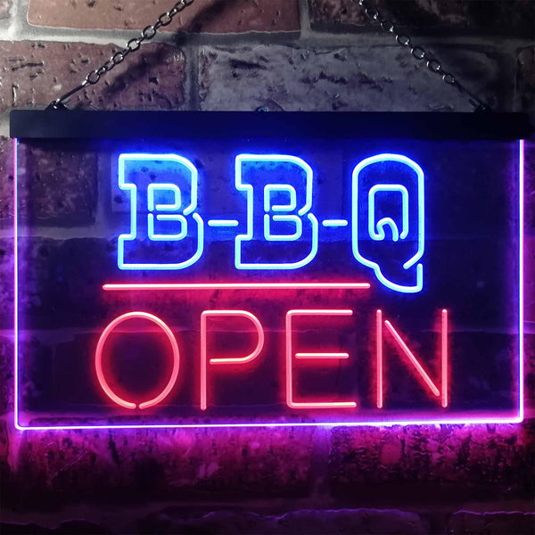 ADVPRO BBQ Open Display Dual Color LED Neon Sign st6-i3290 - Red & Blue