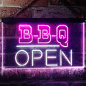 ADVPRO BBQ Open Display Dual Color LED Neon Sign st6-i3290 - White & Purple