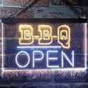ADVPRO BBQ Open Display Dual Color LED Neon Sign st6-i3290 - White & Yellow