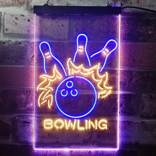 ADVPRO Bowling Game Room  Dual Color LED Neon Sign st6-i3291 - Blue & Yellow