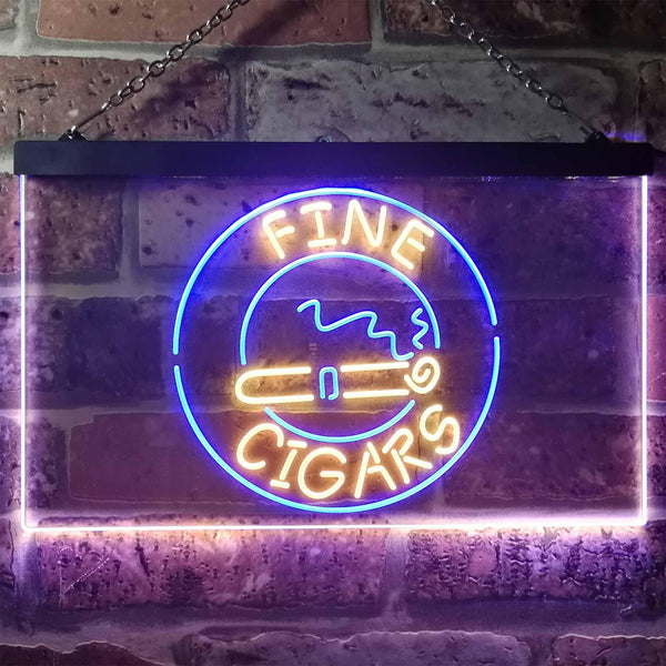 ADVPRO Fine Cigars VIP Room Dual Color LED Neon Sign st6-i3292 - Blue & Yellow